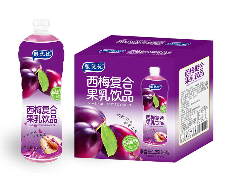酸优优西梅复合果乳饮品