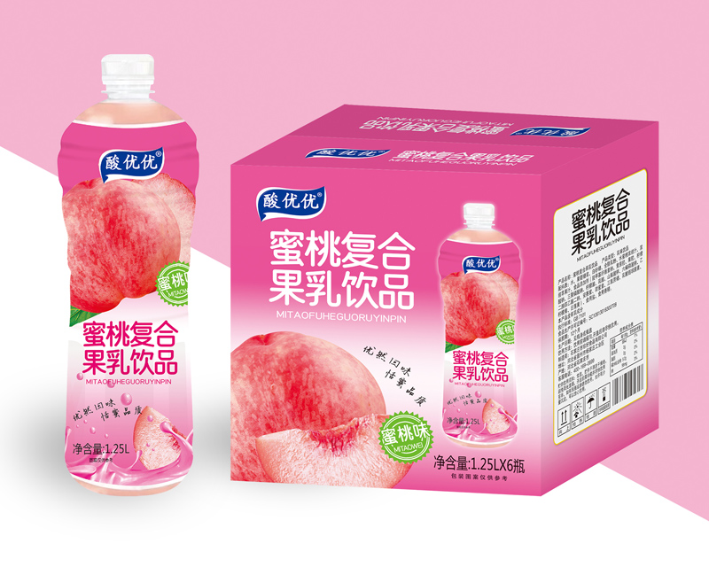 酸优优蜜桃复合果乳饮品