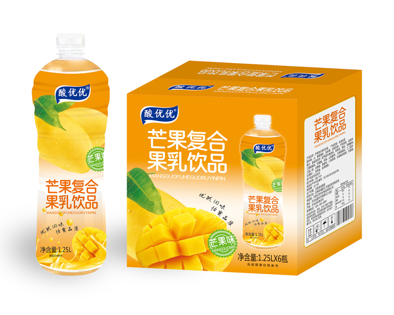 酸优优芒果复合果乳饮品